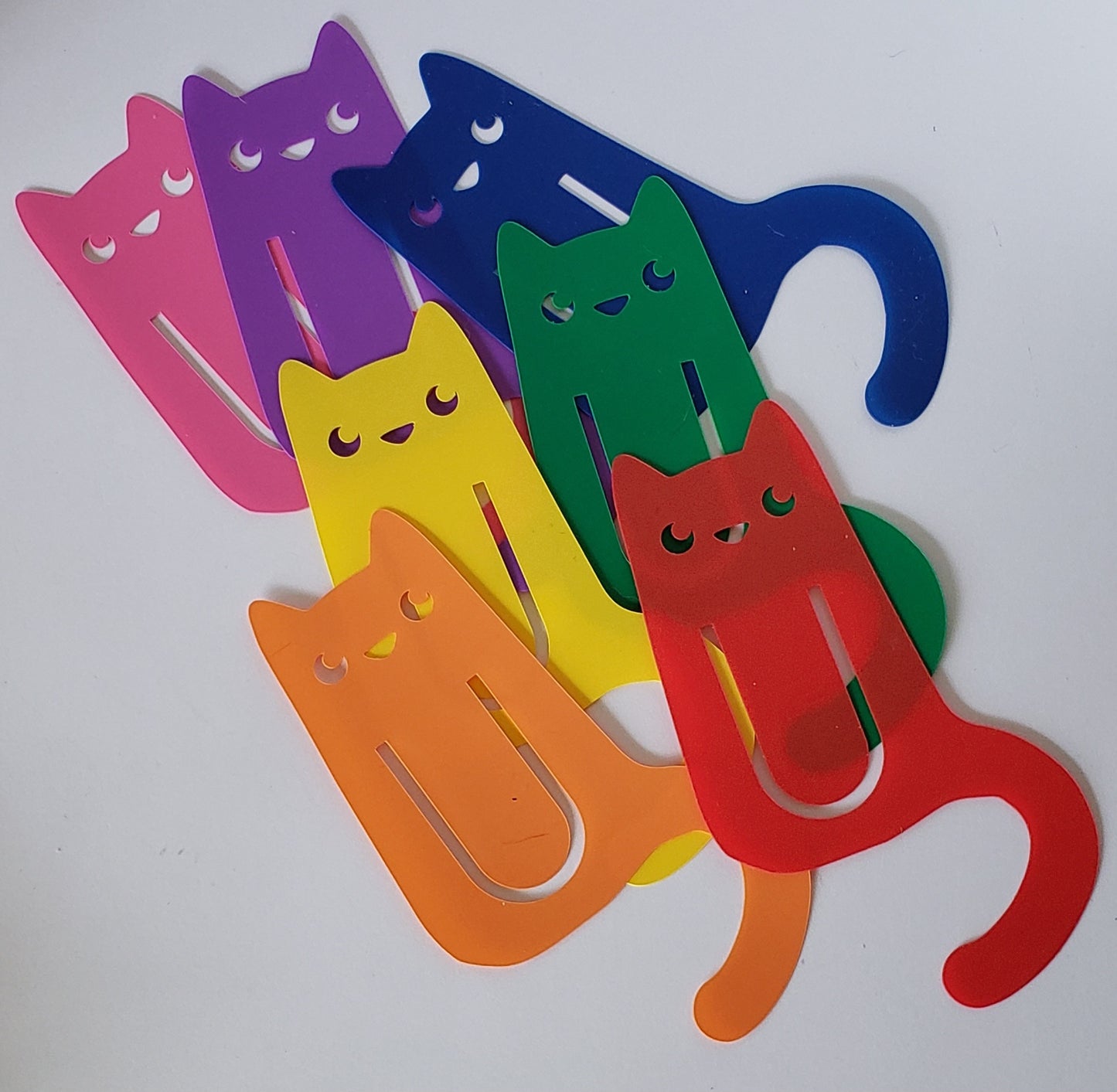 Rainbow cat bookmark set.