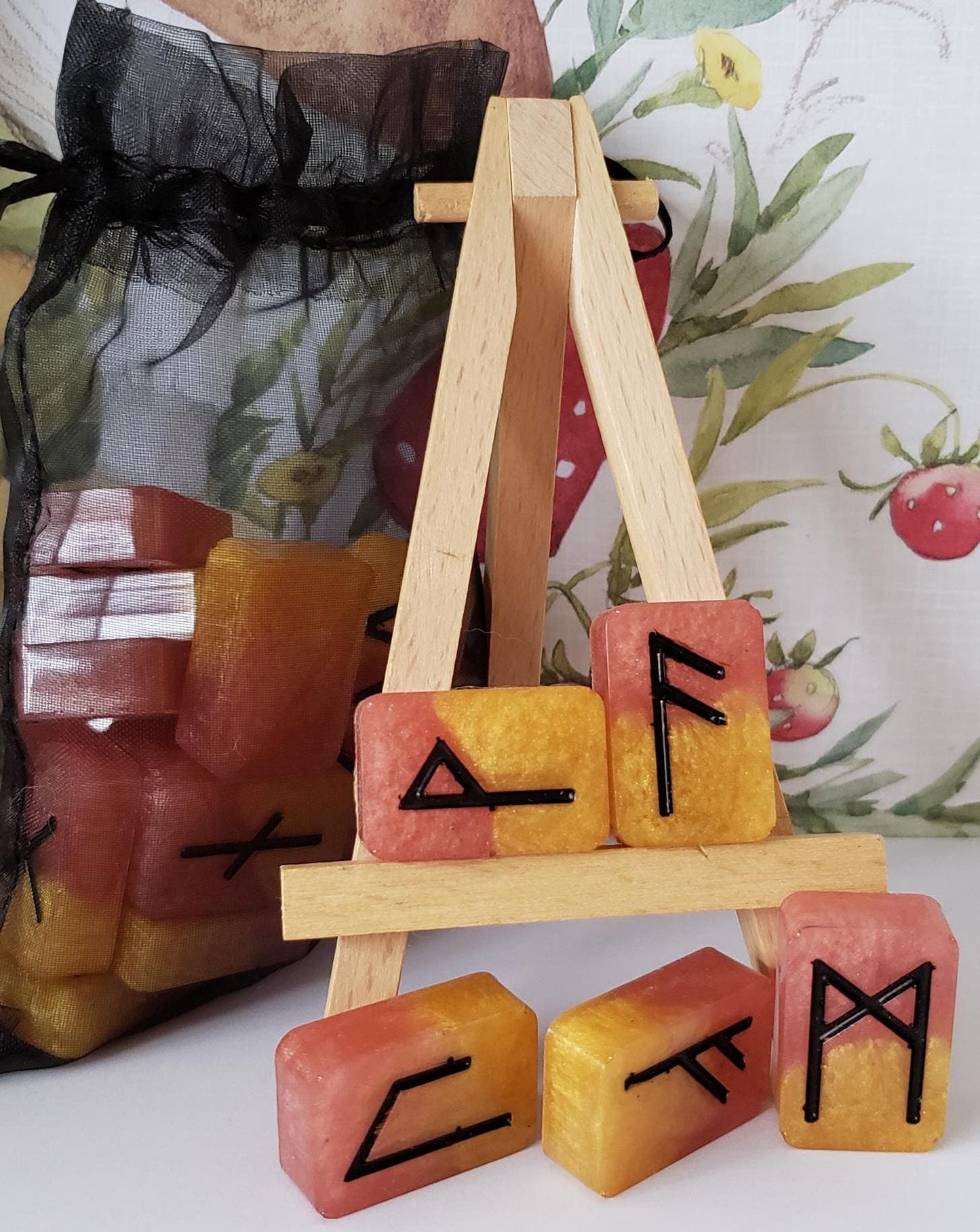 Acrylic resin futhark rune sets