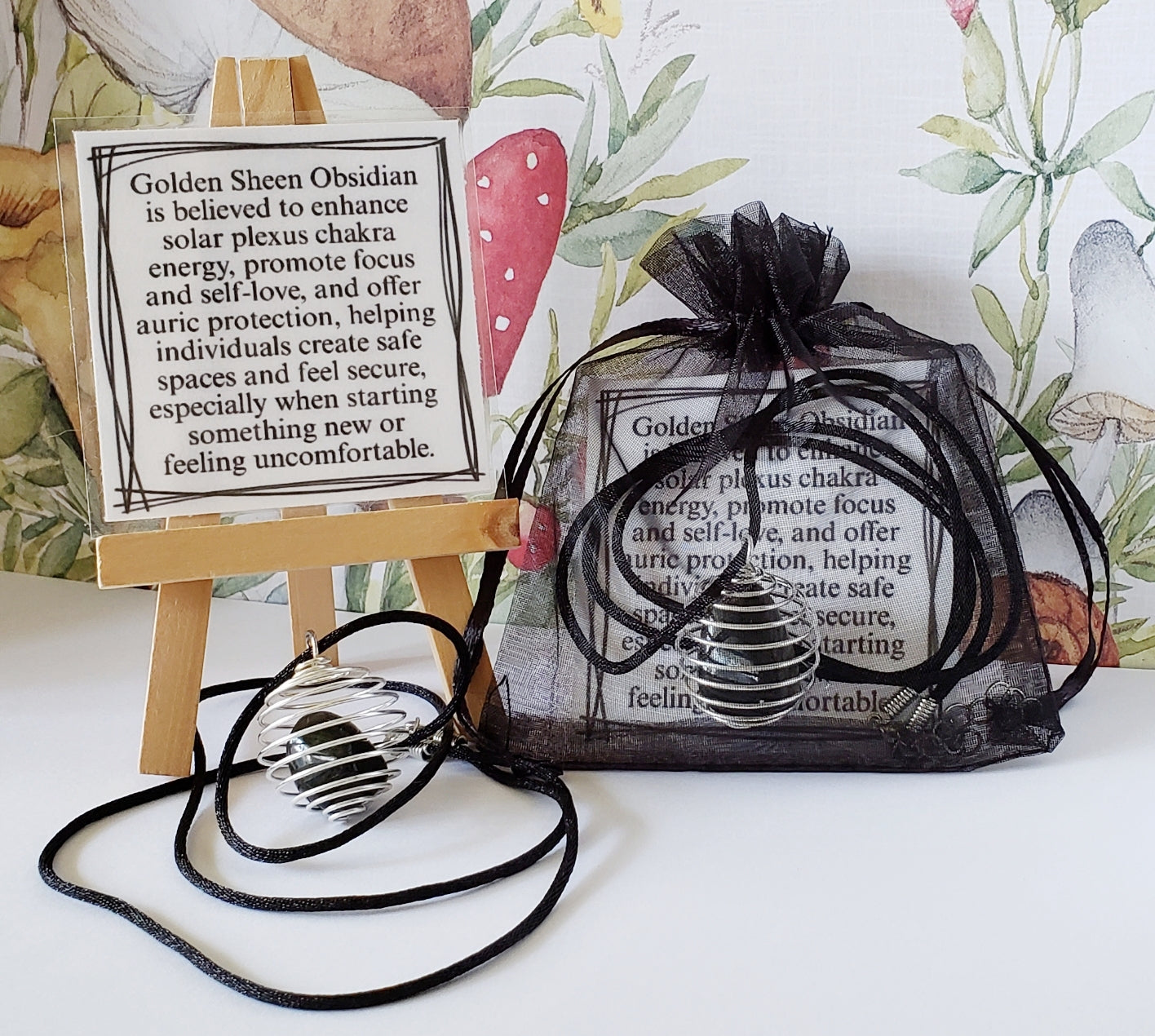 Cage necklace with stone of your choice.