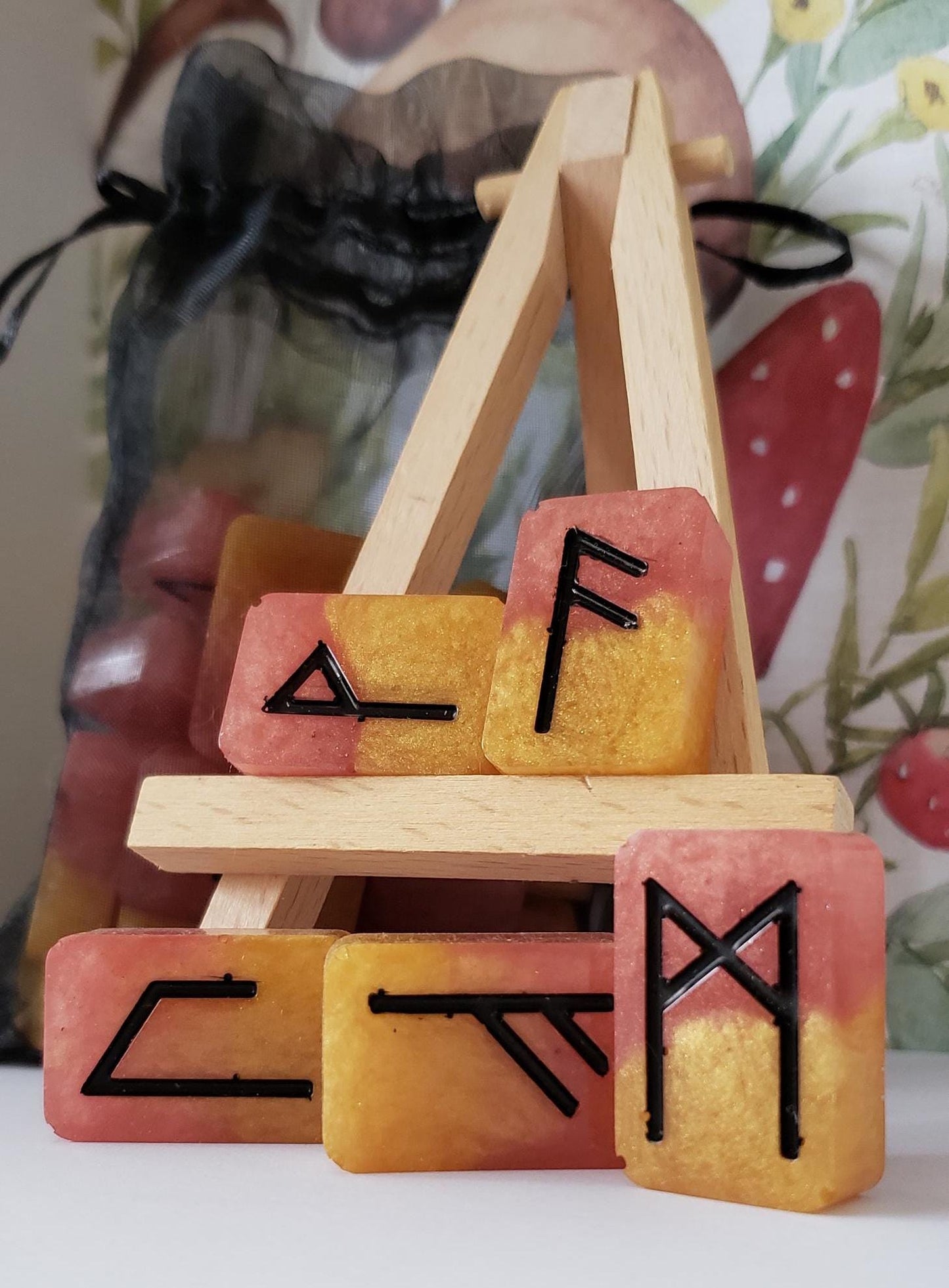 Acrylic resin futhark rune sets